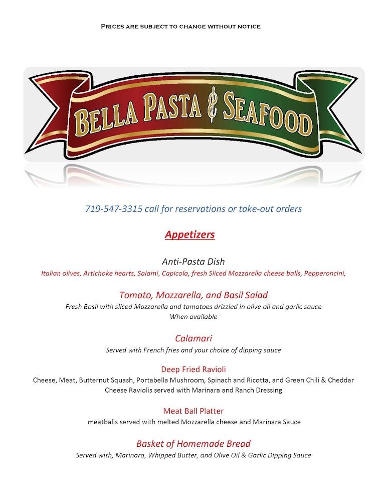 Bella Pasta & Seafood Menu image 3
